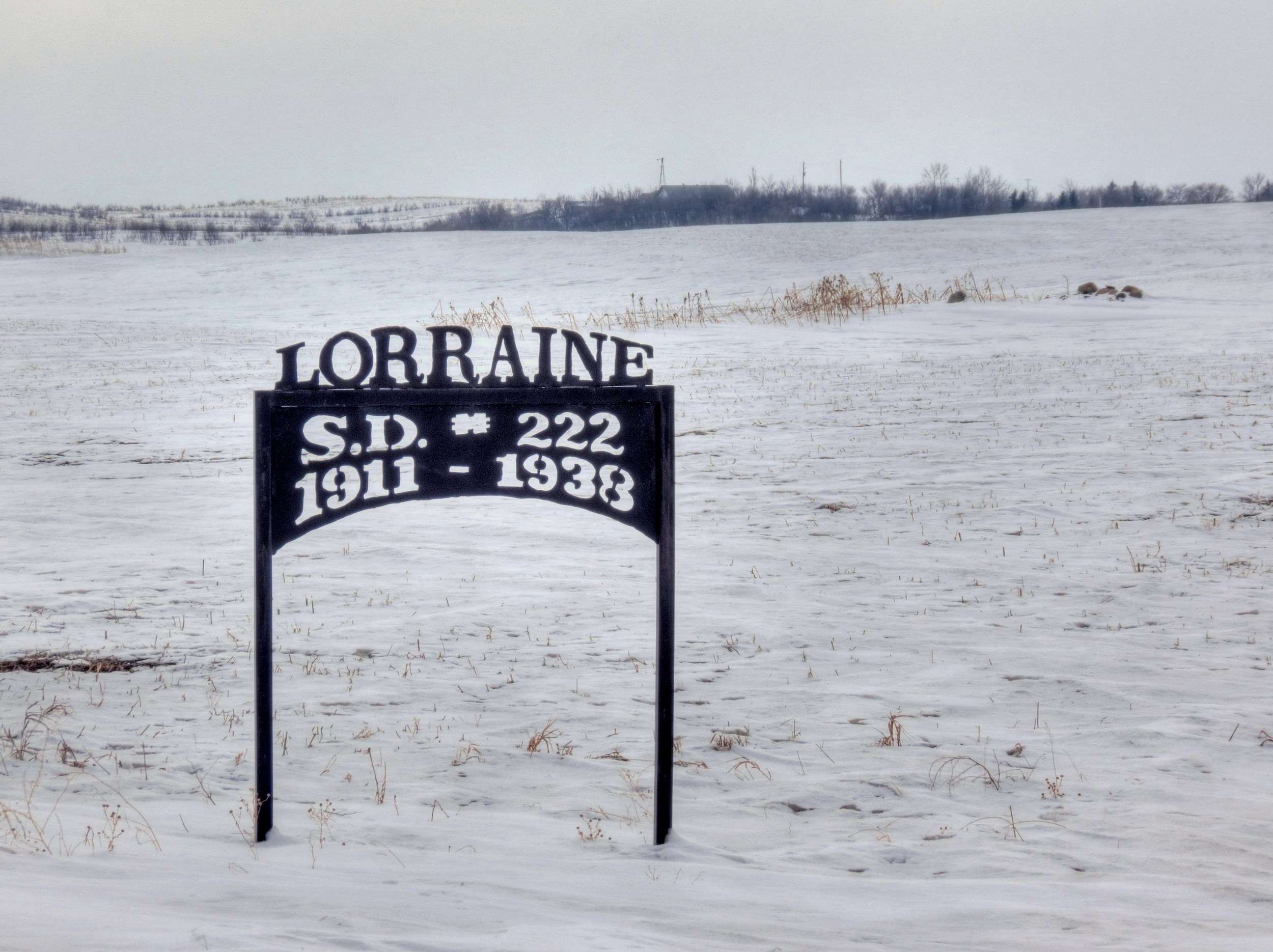 Lorraine School District 222, 1911-1938, Township 1 Range 16 West of the 2nd Meridian, 1km East of Rge Rd 2163 on Twp Rd 20, near Overland and Fairlawn- Saskatchewan Gen Web